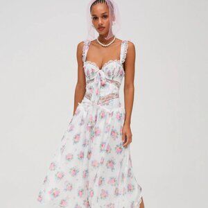FOR LOVE & LEMONS Doily Bouquet Maxi Dress NWT